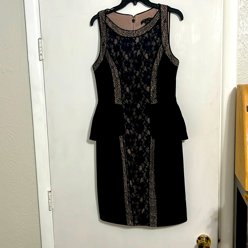 BCBG Black and Beige Lace Dress